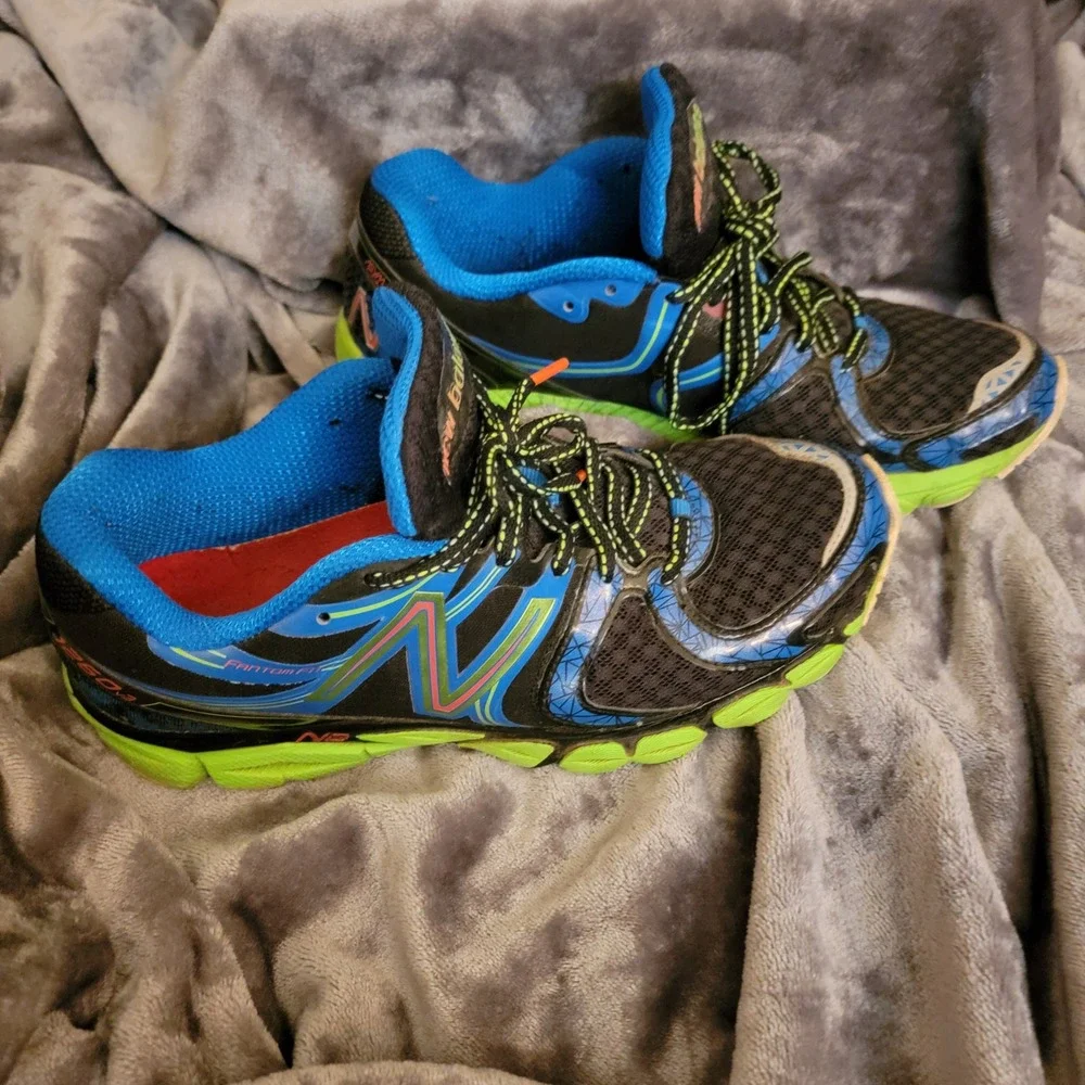 New Balance 1260v3 Running Shoes Womens 10 Black Blue Green FantomFit N2